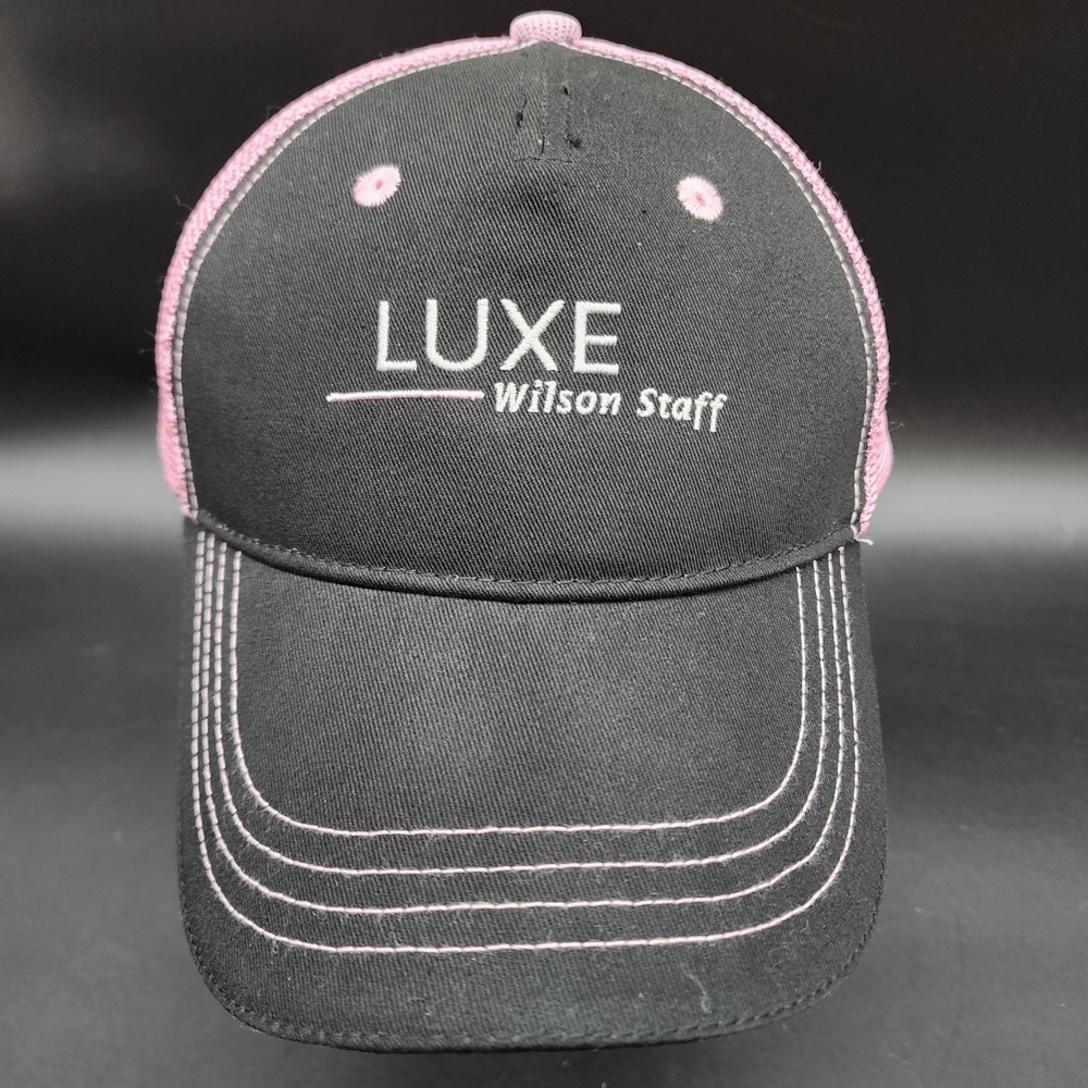 Wilson Staff OSFM Black Pink Luxe Trucker Hat Mesh Golf Baseball Cap Adjustable